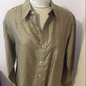 NEW Silk Blend Shirt India Collared Button Size 44